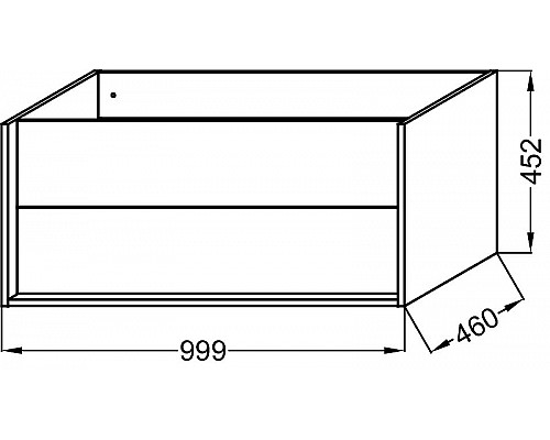 Приобрести Тумба под раковину Jacob Delafon Vivienne 100 EB1585-N18-S14 подвесная Черный сатин Белый в магазине сантехники Santeh-Crystal.ru