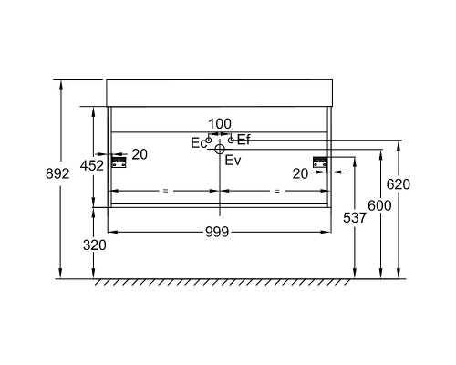 Купить Тумба под раковину Jacob Delafon Vivienne 100 EB1668-E75-J5 подвесная Белая глянцевая Дуб давос натуральный в магазине сантехники Santeh-Crystal.ru