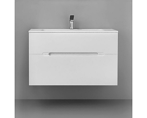 Заказать Тумба под раковину Jorno Modul 100 Mоl.01.97/P/W подвесная Белый глянец в магазине сантехники Santeh-Crystal.ru