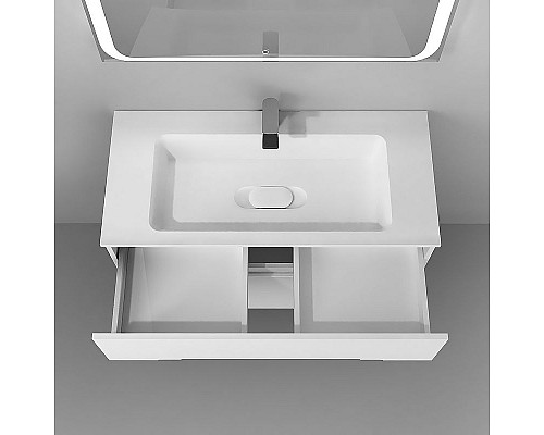 Заказать Тумба под раковину Jorno Modul 100 Mоl.01.97/P/W подвесная Белый глянец в магазине сантехники Santeh-Crystal.ru