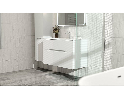 Заказать Тумба под раковину Jorno Modul 100 Mоl.01.97/P/W подвесная Белый глянец в магазине сантехники Santeh-Crystal.ru