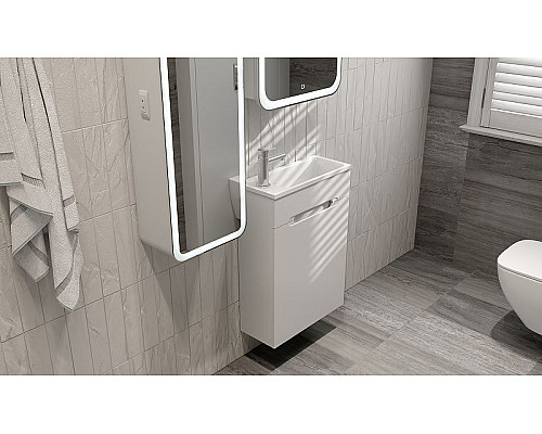 Купить Тумба под раковину Jorno Modul 50 Mol.01.50/P/W/JR подвесная Белая в магазине сантехники Santeh-Crystal.ru