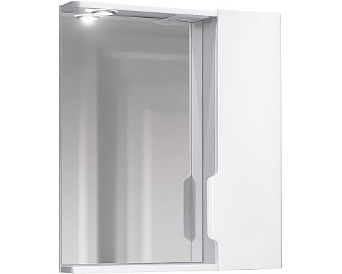 Купить Зеркало со шкафом Jorno Moduo Slim 60 Mod.03.60/W с подсветкой Белый глянец в магазине сантехники Santeh-Crystal.ru
