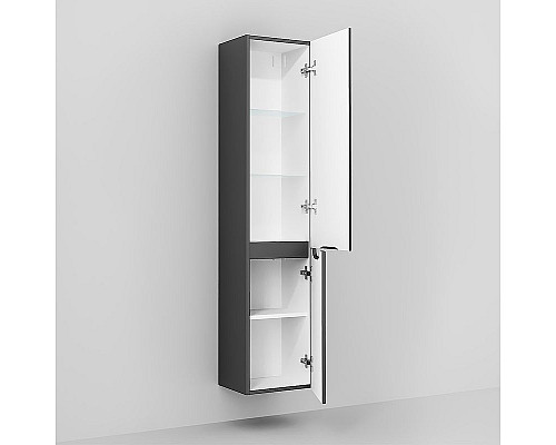 Santeh-Crystal.ru: Шкаф пенал Jorno Wood 33 Wood.04.150/P/GR подвесной Серый Приобрести Шкаф пенал Jorno Wood 33 Wood.04.150/P/GR подвесной Серый в магазине сантехники Santeh-Crystal.ru