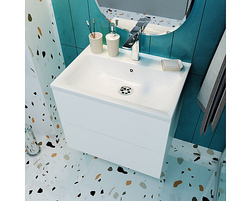 Приобрести Тумба с раковиной Marka One Elena 60П У96879 подвесная Белый глянец в магазине сантехники Santeh-Crystal.ru