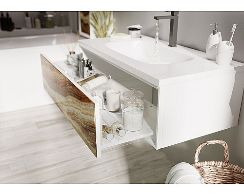 Заказать Тумба под раковину Marka One Milacco 100П У72793 подвесная Onix в магазине сантехники Santeh-Crystal.ru