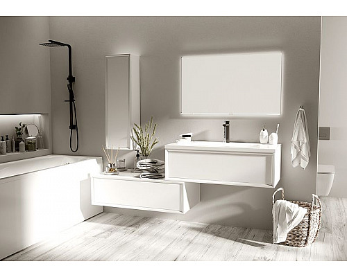 Заказать Тумба под раковину Marka One Milacco 100П У72787 подвесная Pure White в магазине сантехники Santeh-Crystal.ru