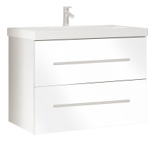 Тумба под раковину Marka One Mix 60П с ручками Белая глянцевая