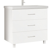 Тумба под раковину Marka One Mix 80Н с ручками Белая глянцевая