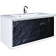 Приобрести Тумба под раковину Marka One Seattle 90П У72809 подвесная Black stone в магазине сантехники Santeh-Crystal.ru