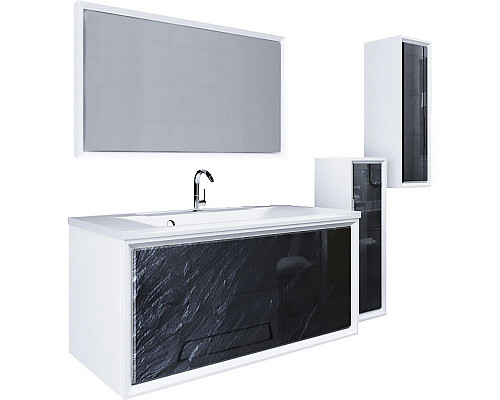 Приобрести Тумба под раковину Marka One Seattle 90П У72809 подвесная Black stone в магазине сантехники Santeh-Crystal.ru