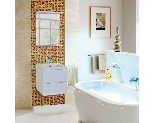 Приобрести Тумба под раковину Onika Айленд 50.13 105021 подвесная Белая в магазине сантехники Santeh-Crystal.ru