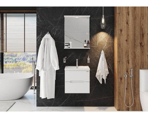 Приобрести Тумба под раковину Onika Айленд 50.13 105021 подвесная Белая в магазине сантехники Santeh-Crystal.ru