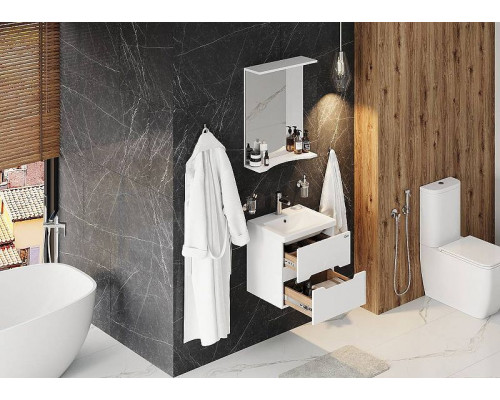 Приобрести Тумба под раковину Onika Айленд 50.13 105021 подвесная Белая в магазине сантехники Santeh-Crystal.ru