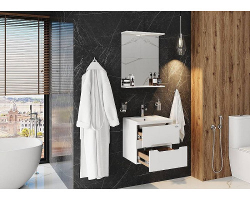 Приобрести Тумба под раковину Onika Айленд 50.13 105021 подвесная Белая в магазине сантехники Santeh-Crystal.ru