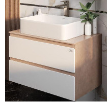 Тумба под раковину Onika Алеста 80.13 108054 подвесная Камень светлый Белая