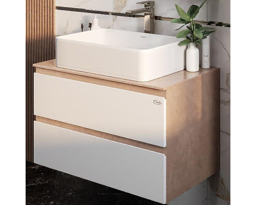 Заказать Тумба под раковину Onika Алеста 80.13 108054 подвесная Камень светлый Белая в магазине сантехники Santeh-Crystal.ru