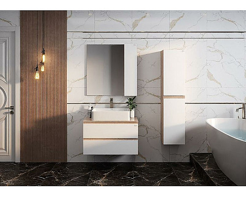 Santeh-Crystal.ru: Зеркало со шкафом Onika Алеста 80.00 R 208095 Камень светлый Белое Заказать Зеркало со шкафом Onika Алеста 80.00 R 208095 Камень светлый Белое в магазине сантехники Santeh-Crystal.ru