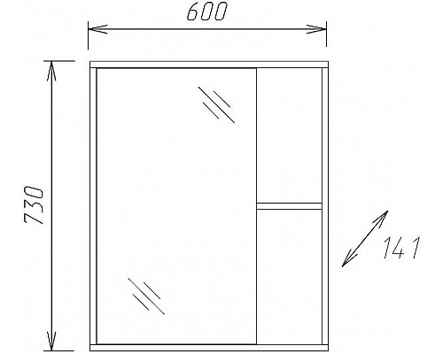 Заказать Зеркальный шкаф Onika Дельта 60.00 206060 Ясень шимо светлый в магазине сантехники Santeh-Crystal.ru