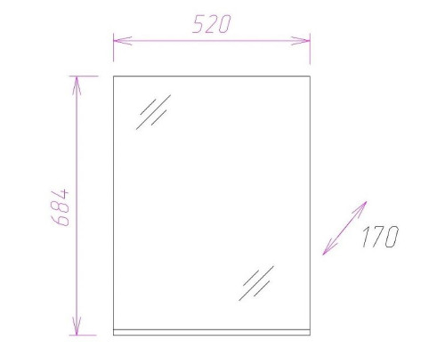 Приобрести Зеркало Onika Эко 52.00 205210 Белое в магазине сантехники Santeh-Crystal.ru