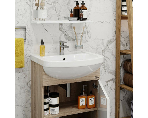 Купить Тумба под раковину Onika Эко 52.10 105207 Белая Дуб сонома в магазине сантехники Santeh-Crystal.ru