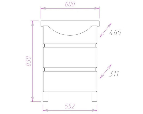 Заказать Тумба под раковину Onika Элита 60.13 106120 Белая в магазине сантехники Santeh-Crystal.ru