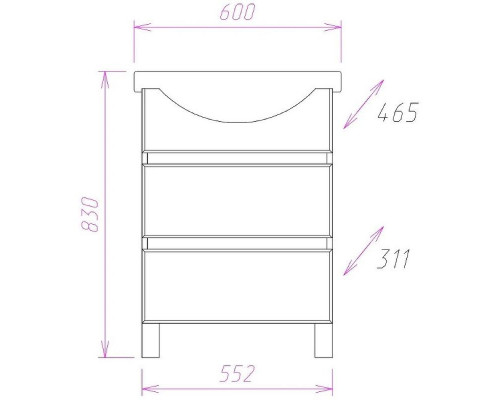 Купить Тумба под раковину Onika Элита 60.13 106121 Олива Белая в магазине сантехники Santeh-Crystal.ru