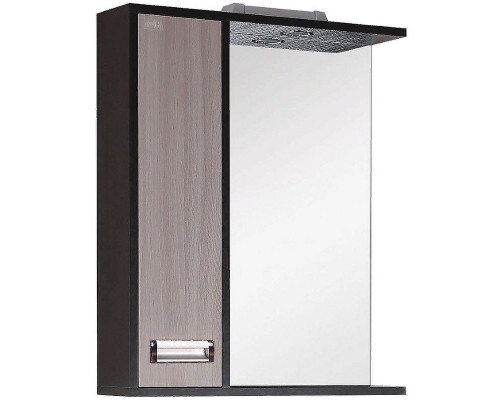 Приобрести Зеркало со шкафом Onika Гамма 58.01 L 205827 с подсветкой Венге луизиана Ясень шимо светлый в магазине сантехники Santeh-Crystal.ru