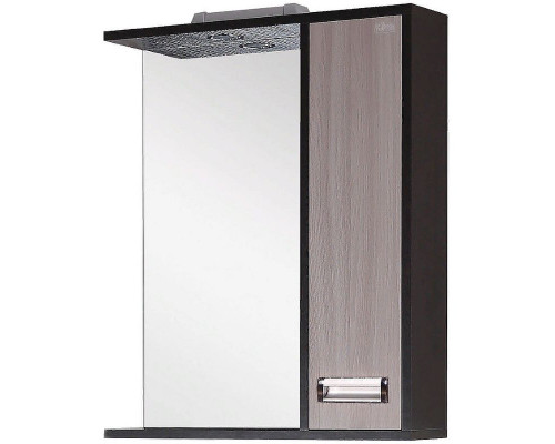 Купить Зеркало со шкафом Onika Гамма 58.01 R 205828 с подсветкой Венге луизиана Ясень шимо светлый в магазине сантехники Santeh-Crystal.ru