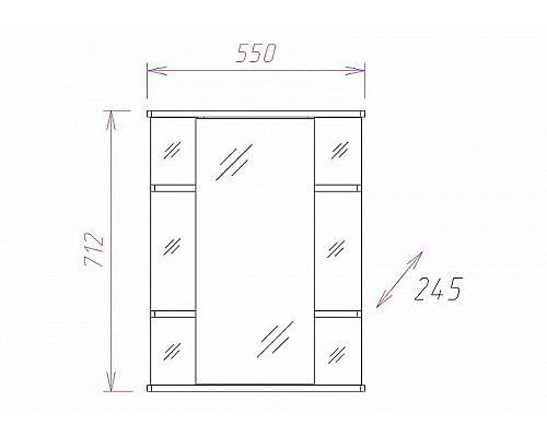 Купить Зеркальный шкаф Onika Глория 55.01 L 205504 с подсветкой Белый в магазине сантехники Santeh-Crystal.ru