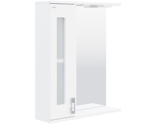 Приобрести Зеркало со шкафом Onika Кристалл 58.01 205817 с подсветкой Белое в магазине сантехники Santeh-Crystal.ru