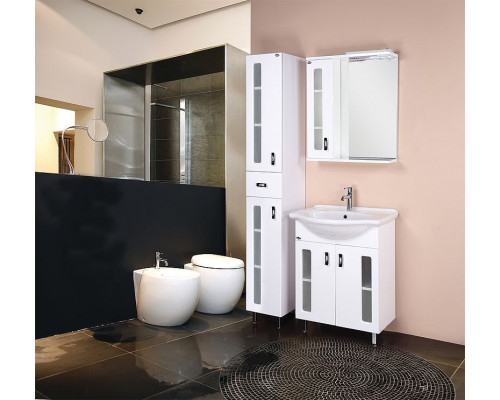 Купить Зеркало со шкафом Onika Кристалл 67.02 206705 с подсветкой Белое в магазине сантехники Santeh-Crystal.ru