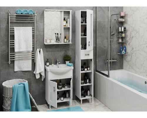 Купить Шкаф пенал Onika Кристалл 30.18 403050 Белый в магазине сантехники Santeh-Crystal.ru