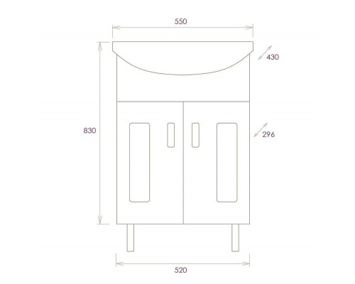 Приобрести Тумба под раковину Onika Кристалл 55.18 105555 Белая в магазине сантехники Santeh-Crystal.ru