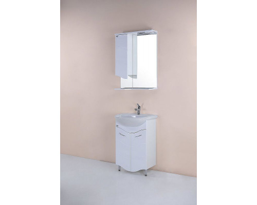 Купить Зеркало со шкафом Onika Лайн 48.01 204802 с подсветкой Белое в магазине сантехники Santeh-Crystal.ru