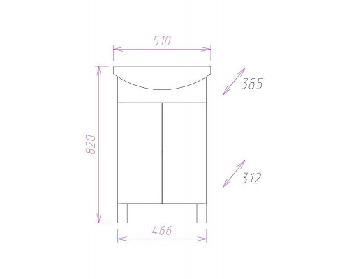 Заказать Тумба под раковину Onika Лига 50.11 105030 Белая в магазине сантехники Santeh-Crystal.ru