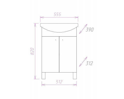 Заказать Тумба под раковину Onika Лига 55.11 105554 Белая в магазине сантехники Santeh-Crystal.ru