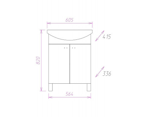 Приобрести Тумба под раковину Onika Лига 60.11 106134 Белая в магазине сантехники Santeh-Crystal.ru