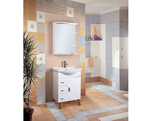 Купить Зеркальный шкаф Onika Луна 55.01 L 205520 с подсветкой Белый в магазине сантехники Santeh-Crystal.ru