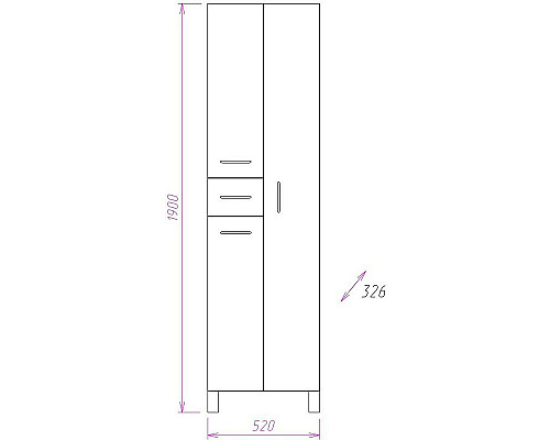 Купить Шкаф пенал Onika Модерн 52.10 405208 Белый в магазине сантехники Santeh-Crystal.ru