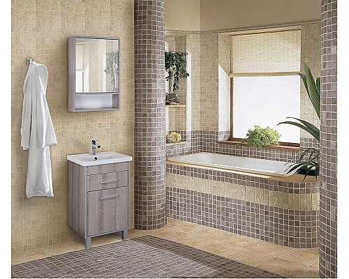 Приобрести Зеркальный шкаф Onika Натали 50.00 R 205013 Ясень таормина в магазине сантехники Santeh-Crystal.ru