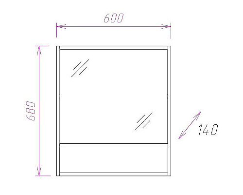 Заказать Зеркальный шкаф Onika Натали 60.00 R 206061 Ясень таормина в магазине сантехники Santeh-Crystal.ru