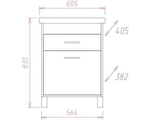 Купить Тумба под раковину Onika Натали 60.13 106001 Ясень таормина в магазине сантехники Santeh-Crystal.ru