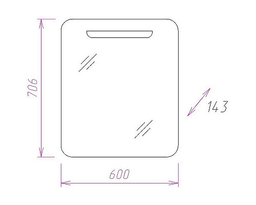 Приобрести Зеркальный шкаф Onika Неаполь 60.01 R 206064 с подсветкой Белый в магазине сантехники Santeh-Crystal.ru