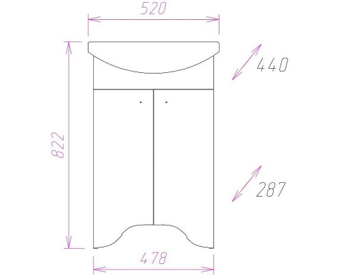 Заказать Тумба под раковину Onika Омега 50.10 105015 Белая в магазине сантехники Santeh-Crystal.ru