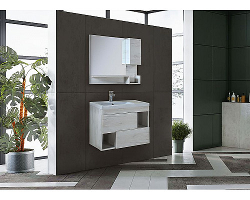 Santeh-Crystal.ru: Зеркало со шкафом Onika Санторини 80.00 R 208089 Дуб белый крафт Заказать Зеркало со шкафом Onika Санторини 80.00 R 208089 Дуб белый крафт в магазине сантехники Santeh-Crystal.ru