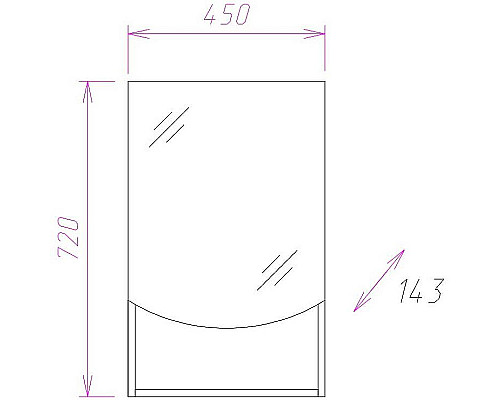 Заказать Зеркальный шкаф Onika Селена 45.00 R 204505 Бодега светлый в магазине сантехники Santeh-Crystal.ru