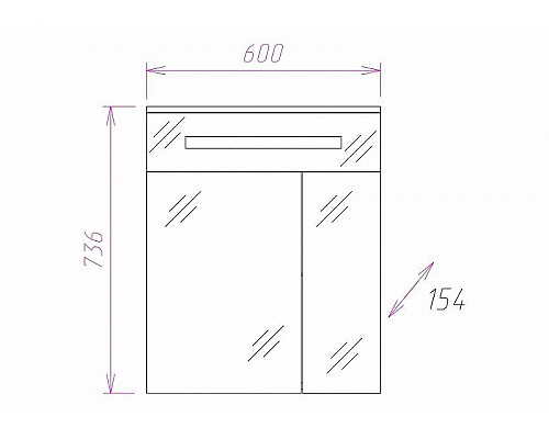 Заказать Зеркальный шкаф Onika Сигма 60.01 206034 с подсветкой Белый в магазине сантехники Santeh-Crystal.ru