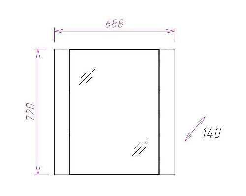 Купить Зеркальный шкаф Onika Стоун 70.00 207033 Светлый бетон в магазине сантехники Santeh-Crystal.ru