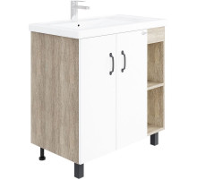 Тумба под раковину Onika Тимбер 80.10 108045 Белый матовый Дуб сонома